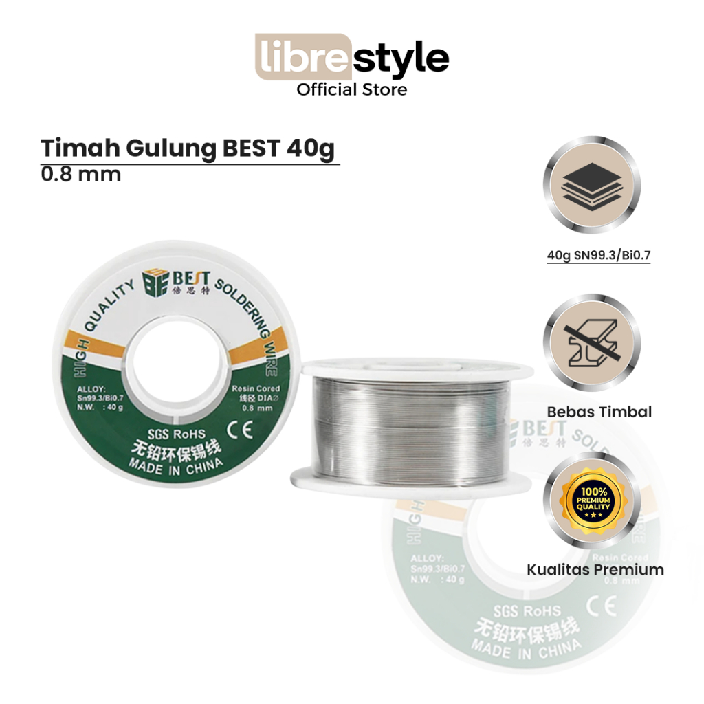 Timah Gulung BEST (0.8mm) 40g SN99.3/Bi0.7
