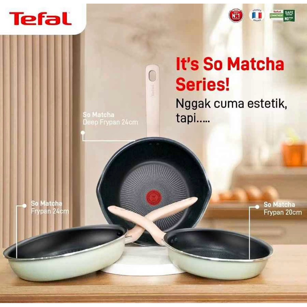 Tefal so matcha cookware set 6pcs anti lengket aluminium