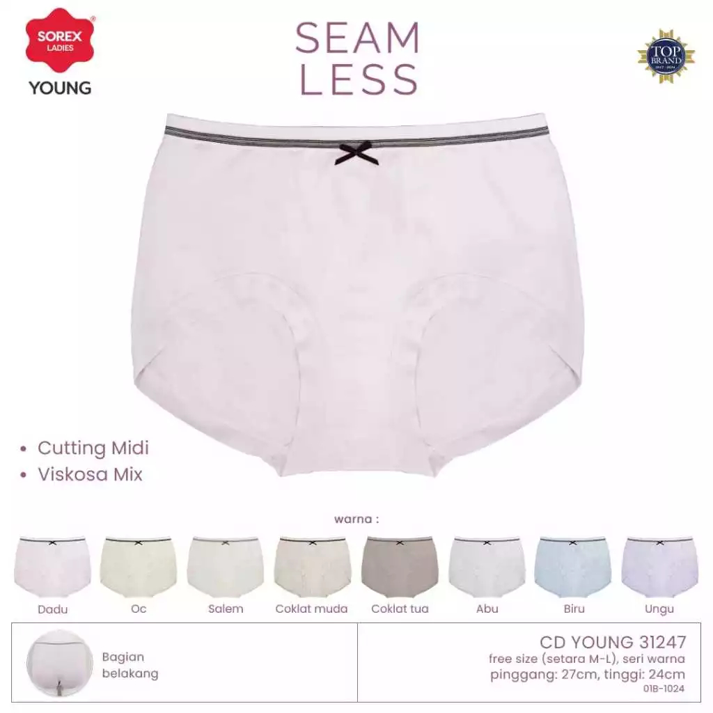 Sorex Celana Dalam Wanita Midi Katun Viskosa  Mix CD Young Seamless Sorex 31247 Freesize