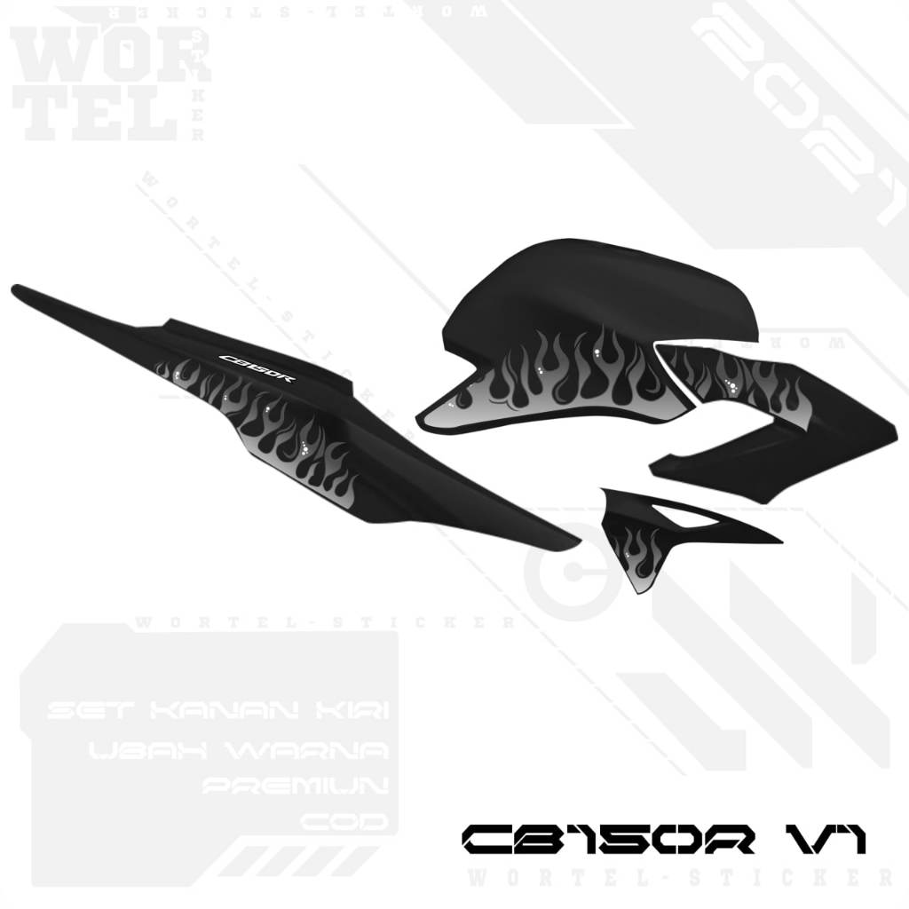 Wortel Stiker - Striping CB150R v1 - Stiker Transparan CB150R Old Api v3 (Sudah Terpotong)
