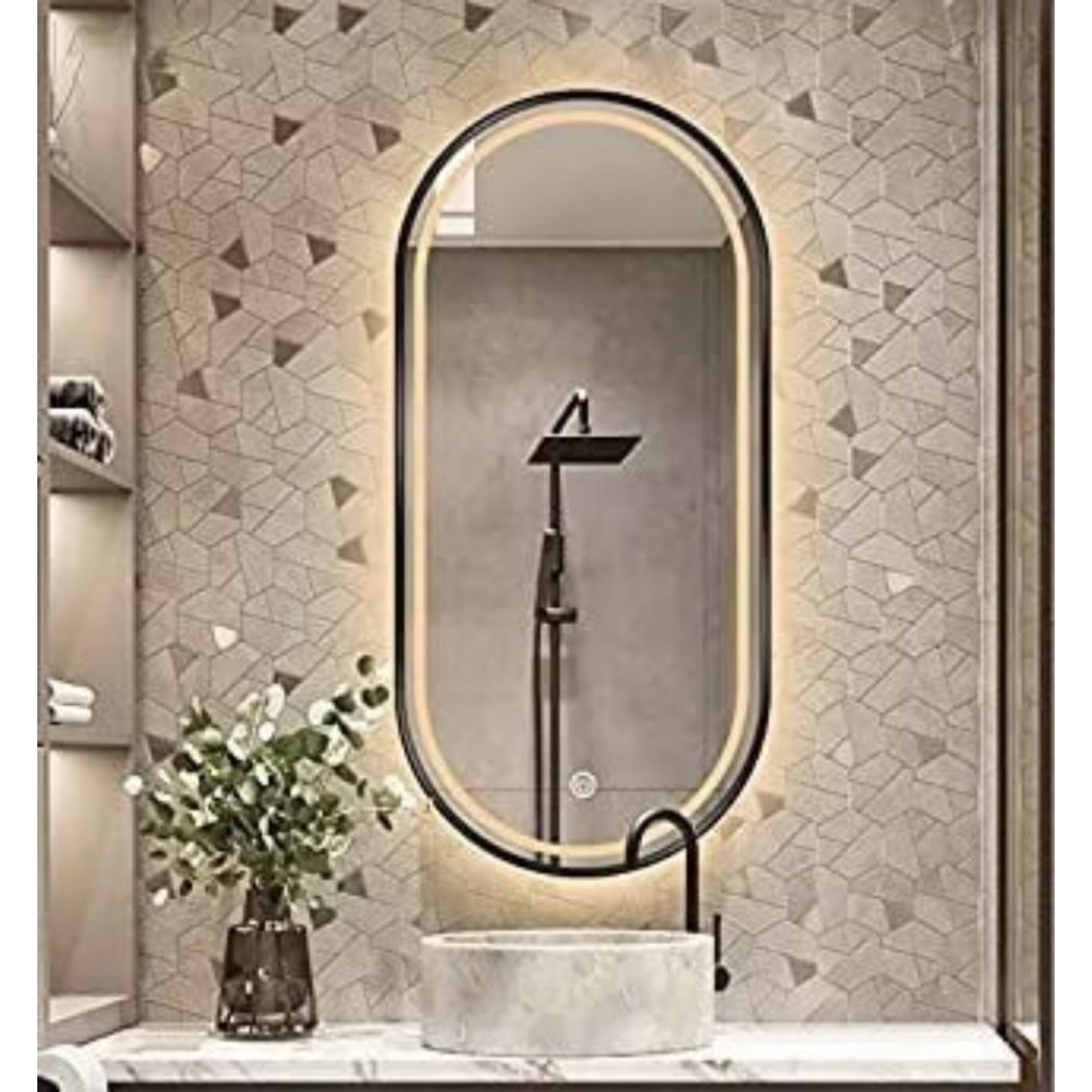 CERMIN LED Touchscreen whastafel Aestetic Cermin Kapsul Kamar Mandi