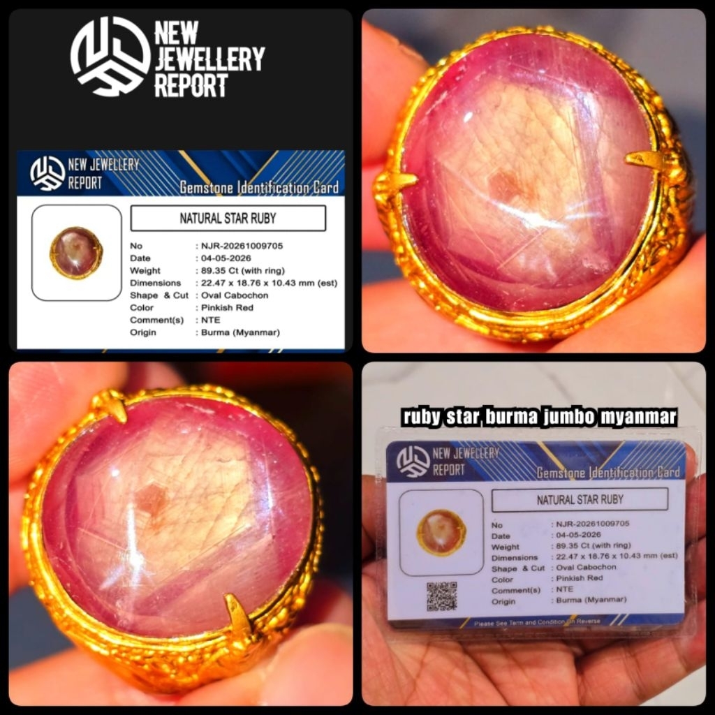 batu mulia Ruby star Burma jumbo belang koi NTE
