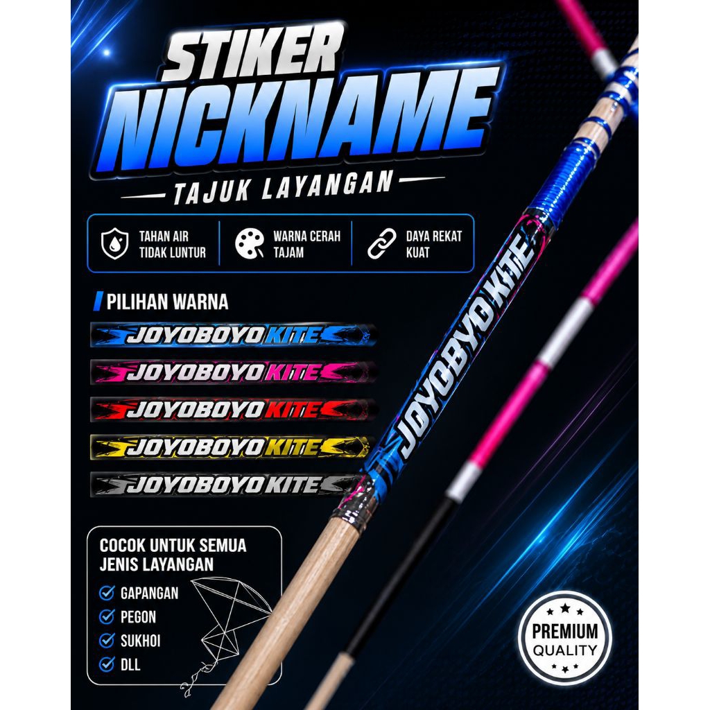 Stiker nickname tajuk layangan sukhoi super