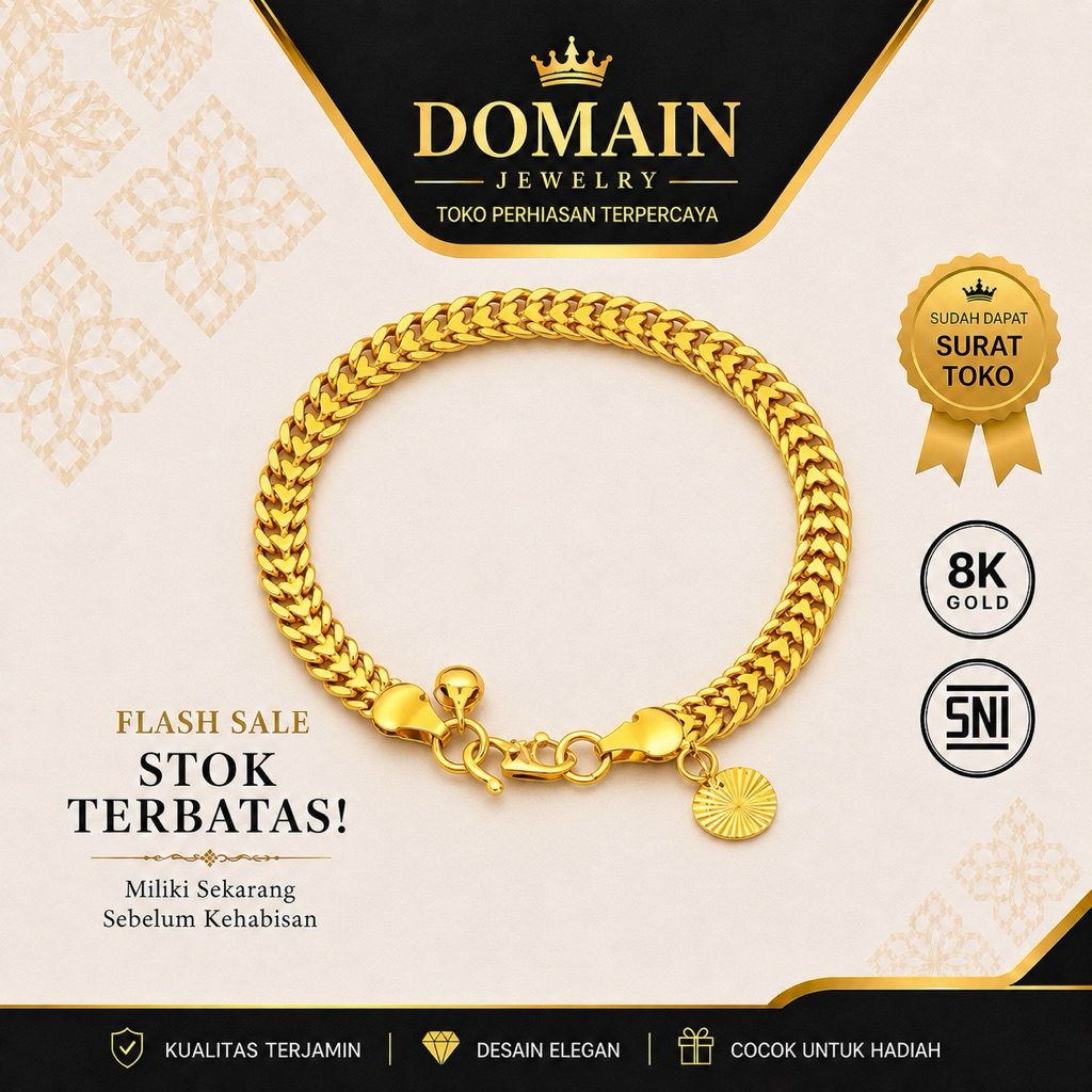 gelang tangan emas muda motif tikar terbaru dapat surat toko