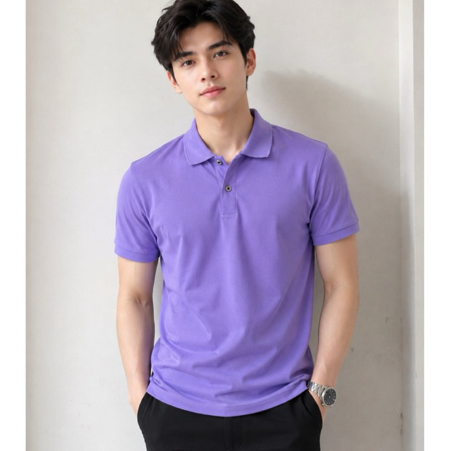 KAOS POLOS UNGU LILAC - KAOS KERAH PRIA WANITA