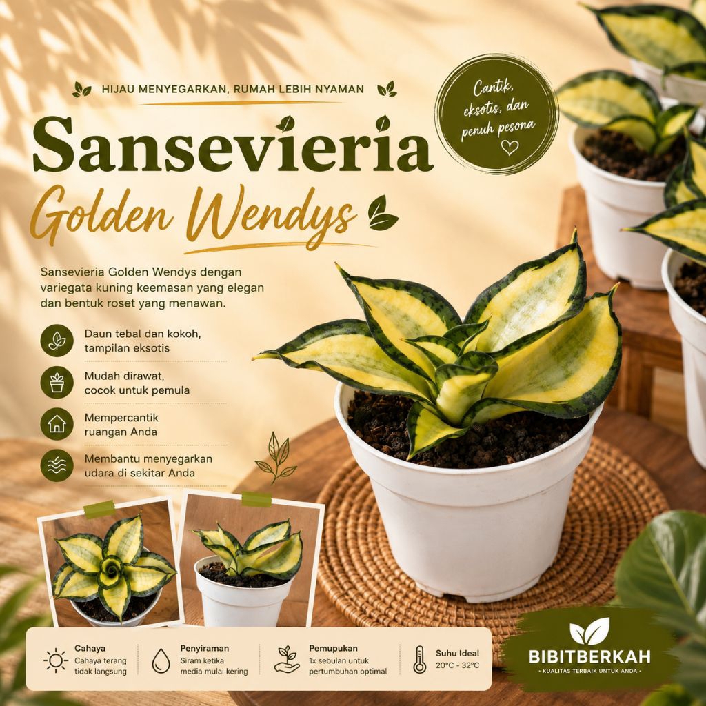 Sansevieria Golden Wendys - Tanaman Hias Sansivera Lidah Mertua
