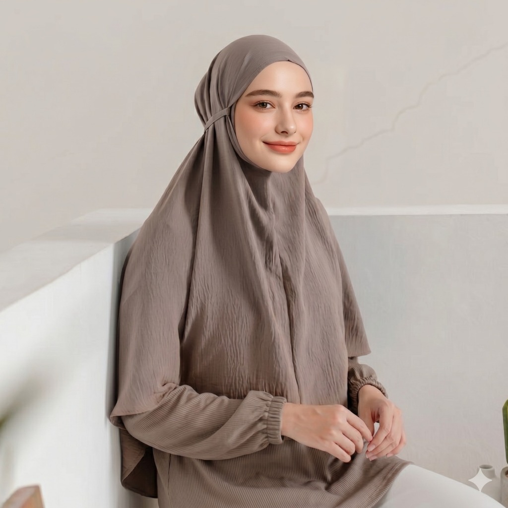 HIJAB BERGO CRINKLE AIRFLOW L /JILBAB BERGO CRINKLE L