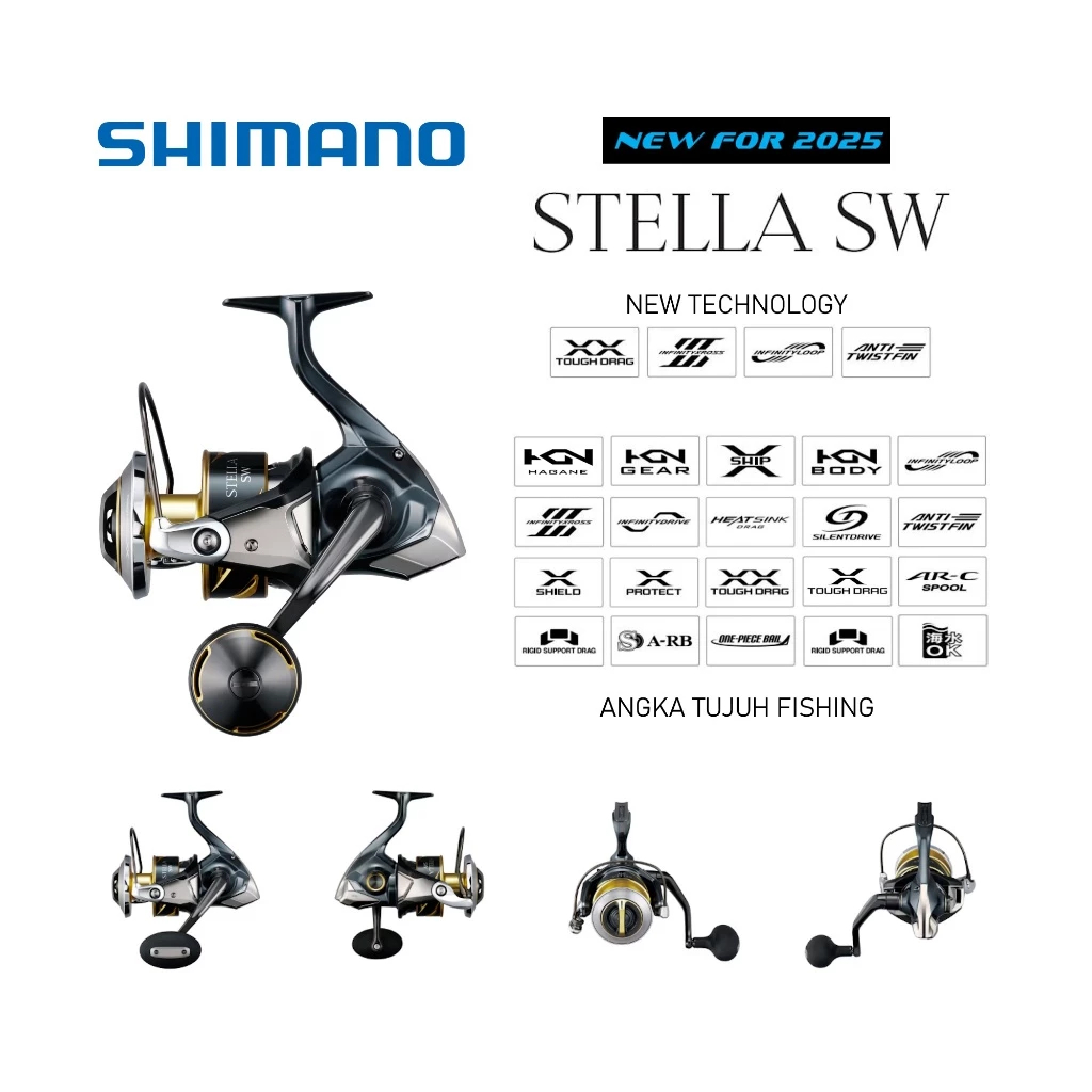 REEL SHIMANO STELLA SW | 14000XG | 2025 | MADE IN JAPAN | SPINNING | SALTWATER | 12+1 BALL BEARINGS
