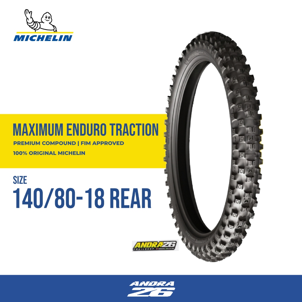 Ban Belakang Michelin Enduro 140/80-18 Ban Luar Trail Motor Cross Original Premium Pro