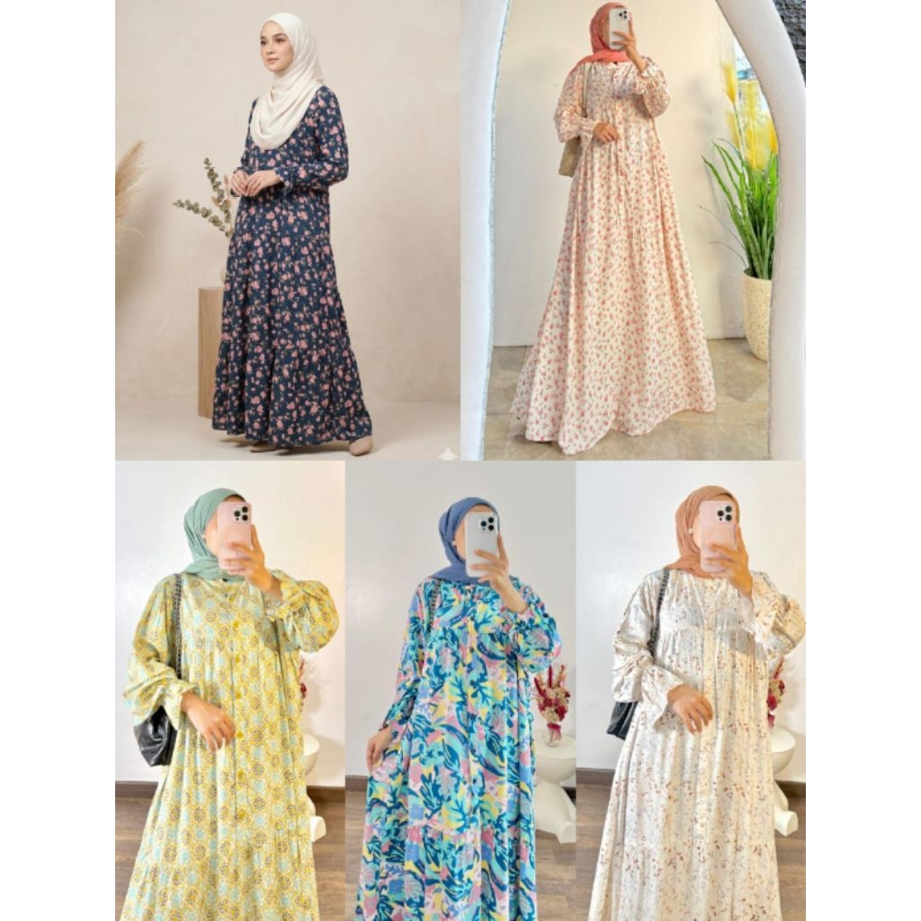 Gamis Jumbo Motif Rayon Viscose