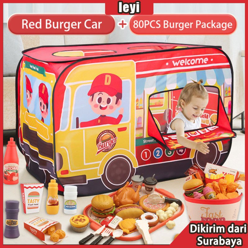 Mainan Masak-masakan Cepat Saji Burger Kentang Goreng Makanan Set Mainan Anak Perempuan