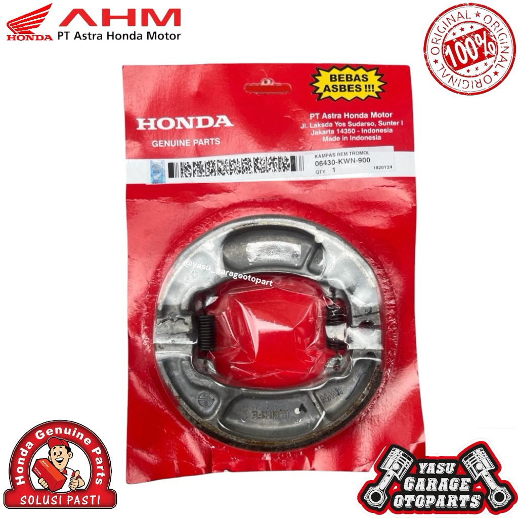 06430-KWN-900 Shoe Set Brake Kampas Rem Belakang Honda Vario 125 Fi PCX 125 150 CBU Ori 06430KWN900
