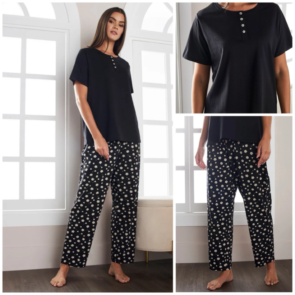 MAX SALE, 2 Piece Black Pyjamas Set