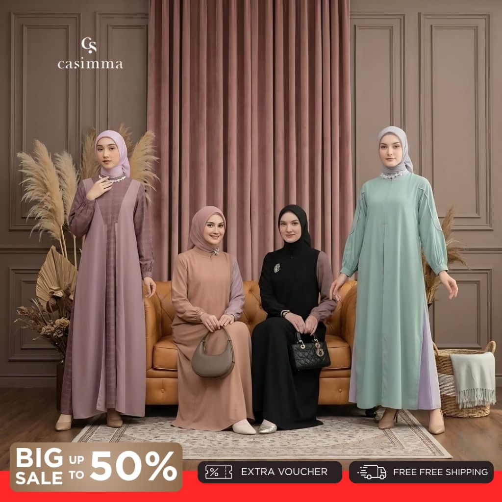 CASIMMA - Thalita/Enissa/Alenna Gamis Remaja Doby Premium Layer Bordir Muslim Wanita Dress Syari