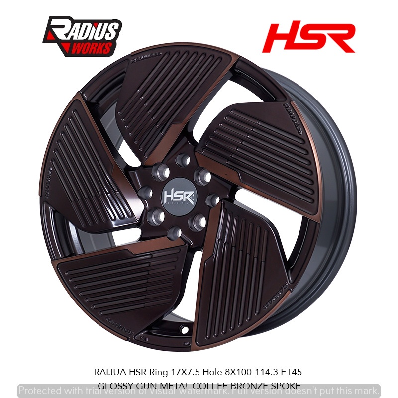 velg mobil racing hsr ring 17, cocok untuk raize, rooky, baleno, xenia,