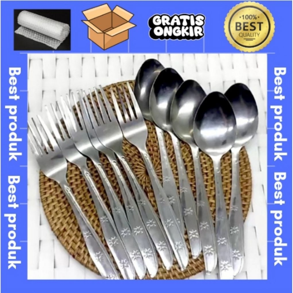 Sendok Makan 1 Lusin (12 pcs) Garpu Sendok stainless Lusinan