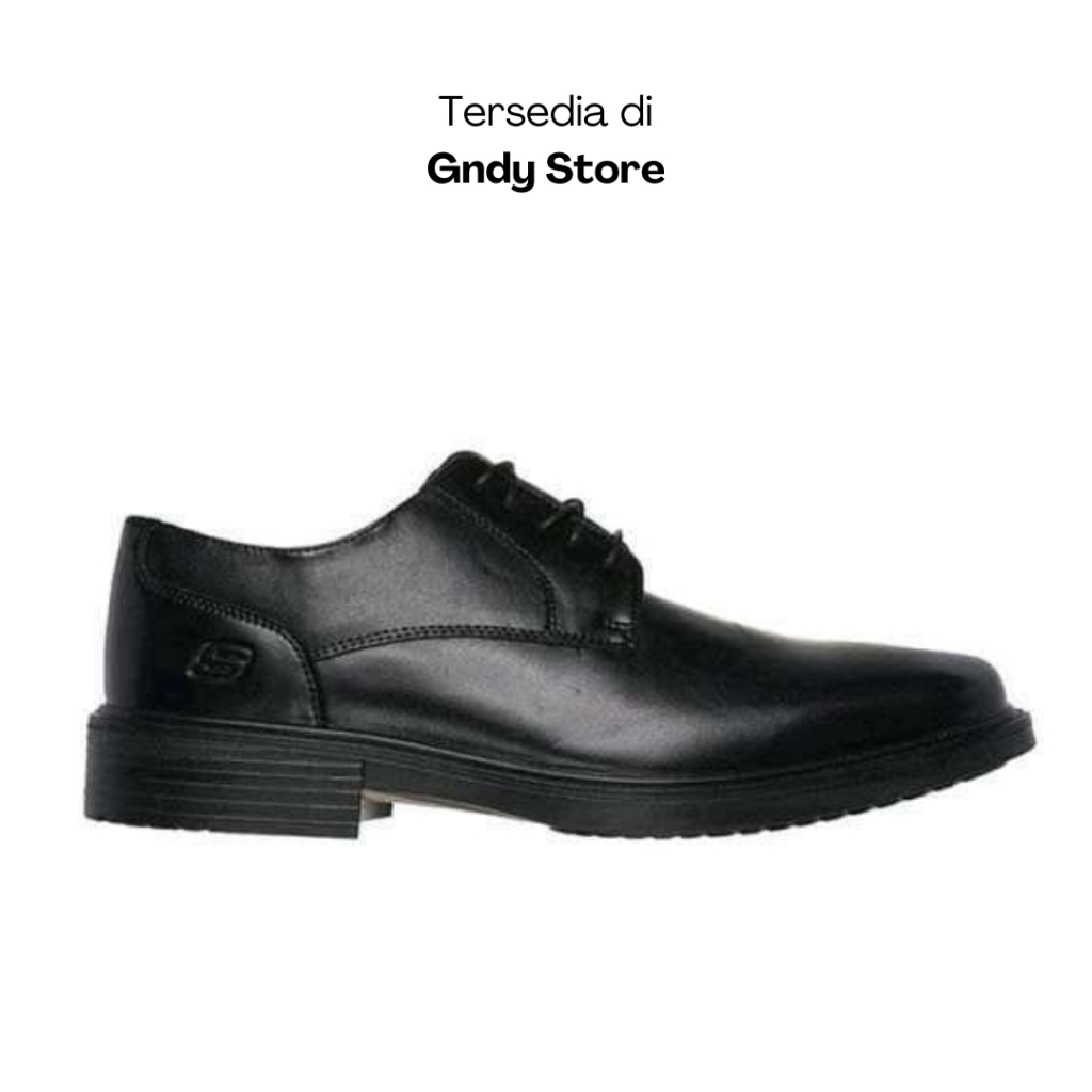 Sepatu Formal Kantor Pria Skechers Miller Enrico 205071/BLK Full Black Men