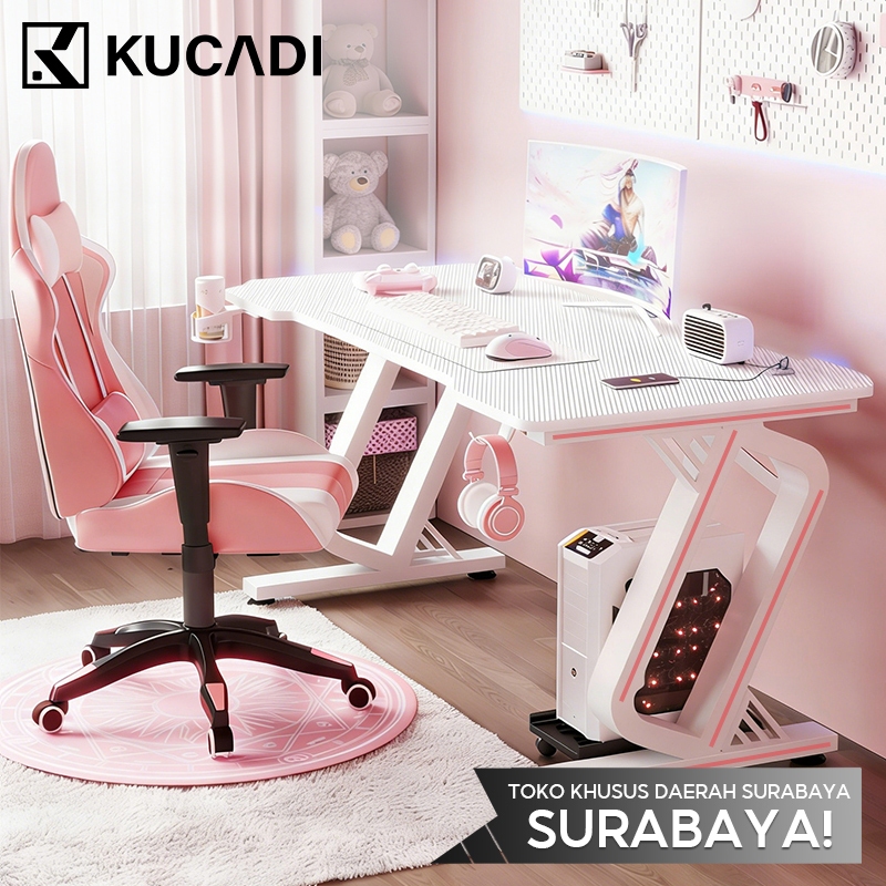 KUCADI [Pengiriman dari Surabaya] Meja Gaming Serat Karbon Meja Kantor Meja Belajar Meja Laptop Warn
