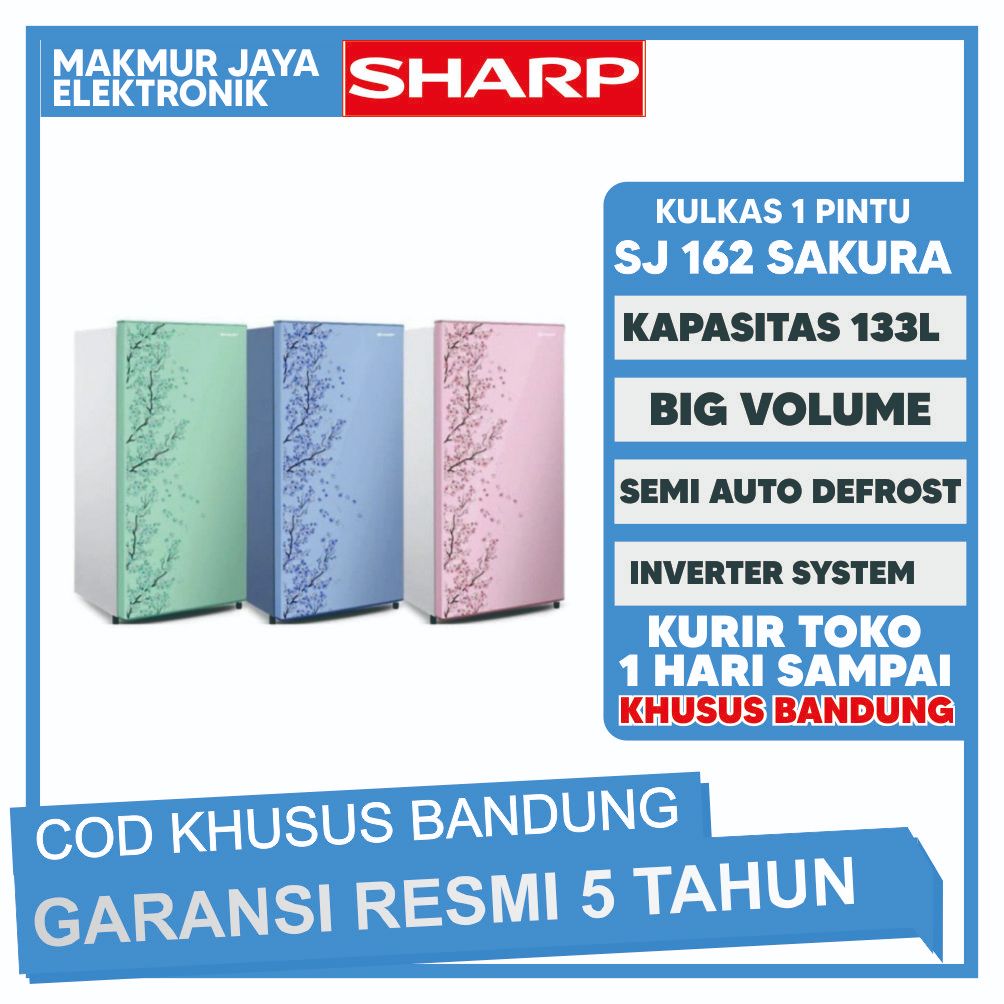 Kulkas SHARP 1 Pintu SJ-N162 SP/SH/SB Sakura / Kulkas Sharp 1 Pintu