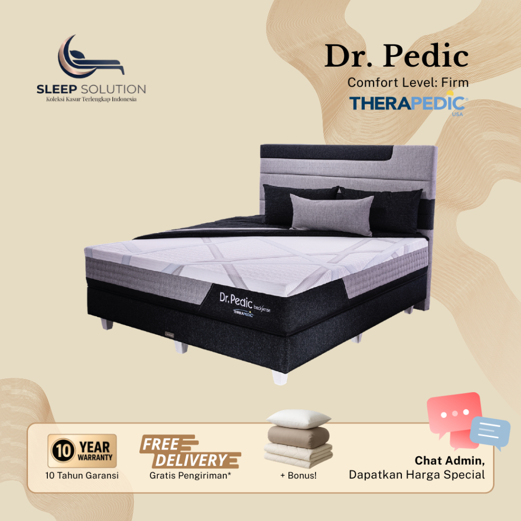 THERAPEDIC DR.PEDIC I Kasur Spring Bed | Matras Premium | 100x200, 120x200, 160x200, 180x200, 200x20