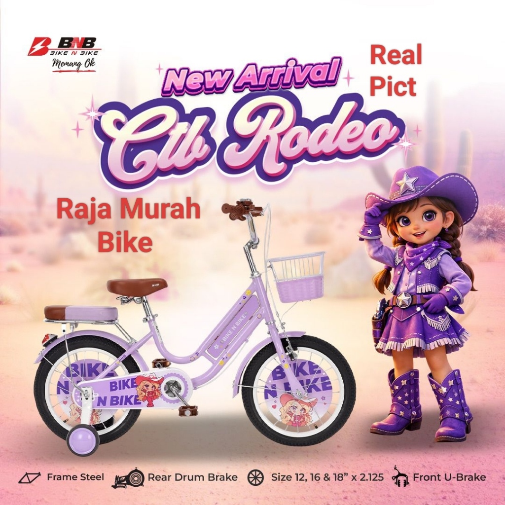 sepeda anak perempuan bnb rodeo 16 inch sepeda anak mini 16 inch bnb rodeo