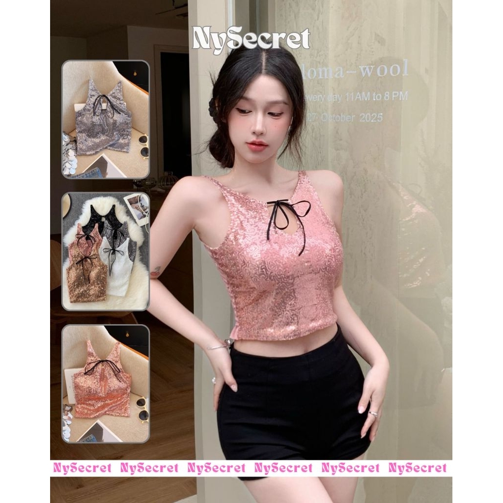 NySecret Tank Top Payet Premium Bra, Crop Top Camisole Bra, atasan wanita , Tank Top Korean style