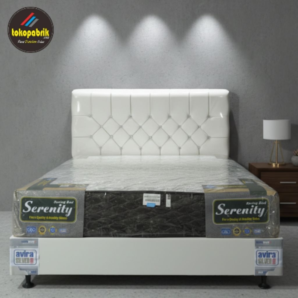1set divan + springbed serenity superstar bedset 160x200 divan kancing springbed 180x200 murah