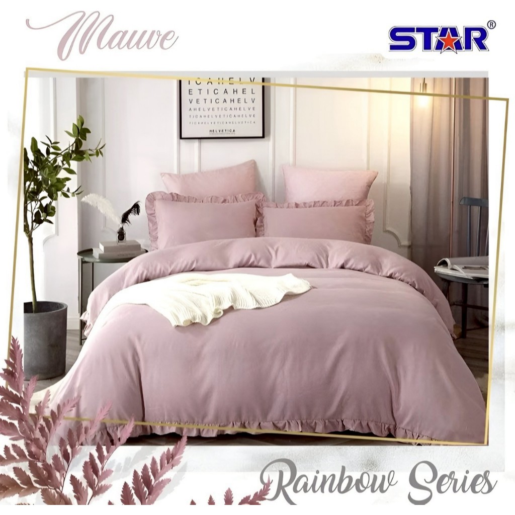 Sprei Set Katun Star Polos Mauve