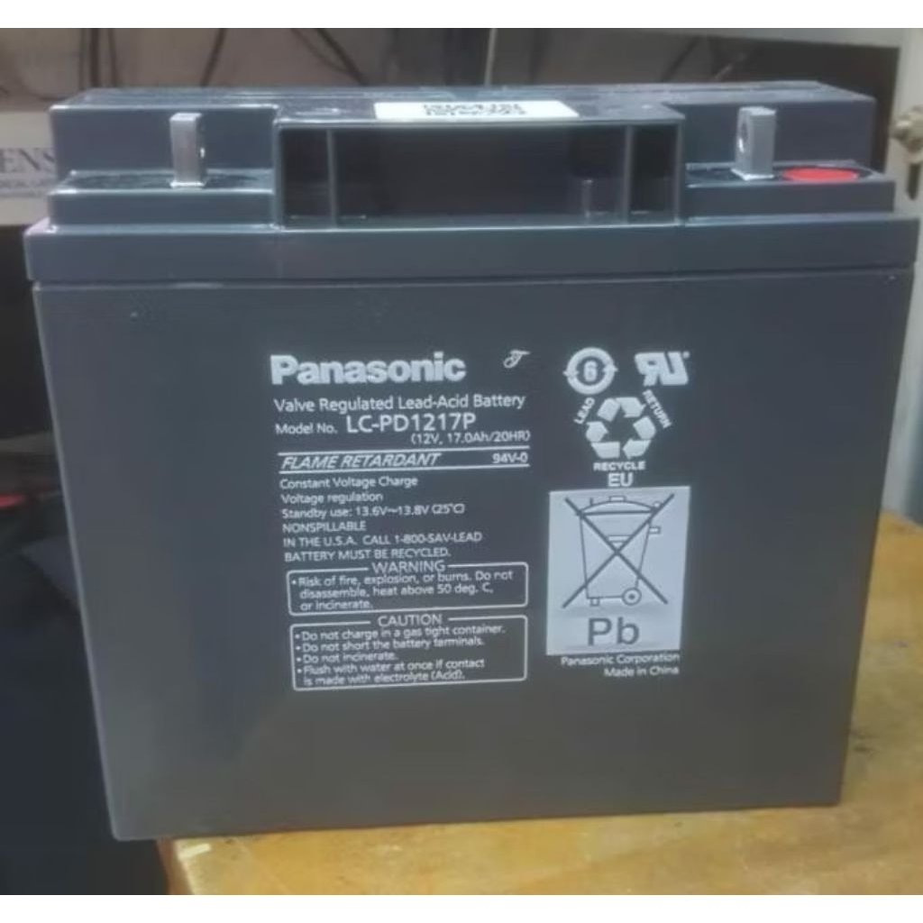BATERAI UPS PANASONIC 12VOLT 17AH , LC-VD1217NA/ BATERAI AKI KERING 12V 17AH