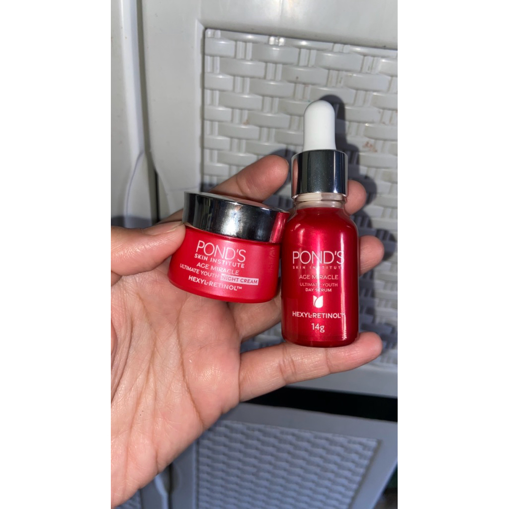 PL ponds age miracle uotimate day serum dan ponds age miracle night cream