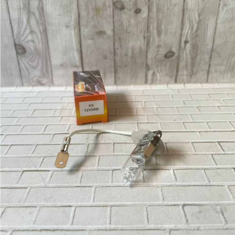 BOHLAM DEPAN HALOGEN H3 LAMPU TEMBAK 12 VOLT 55 WATT UNTUK MOTOR DAN MOBIL