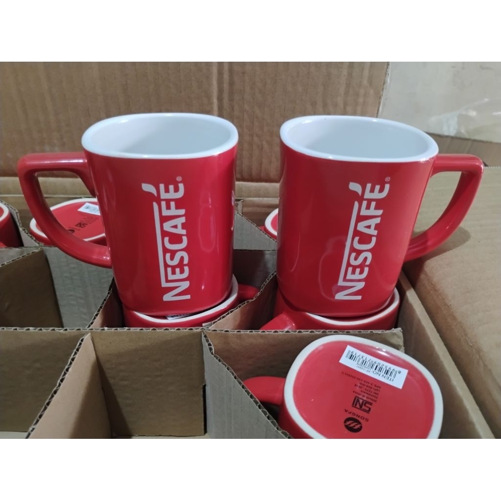 gelas kopi keramik nescafe, asbak keramik,gelas kopi,asbak,mug keramik
