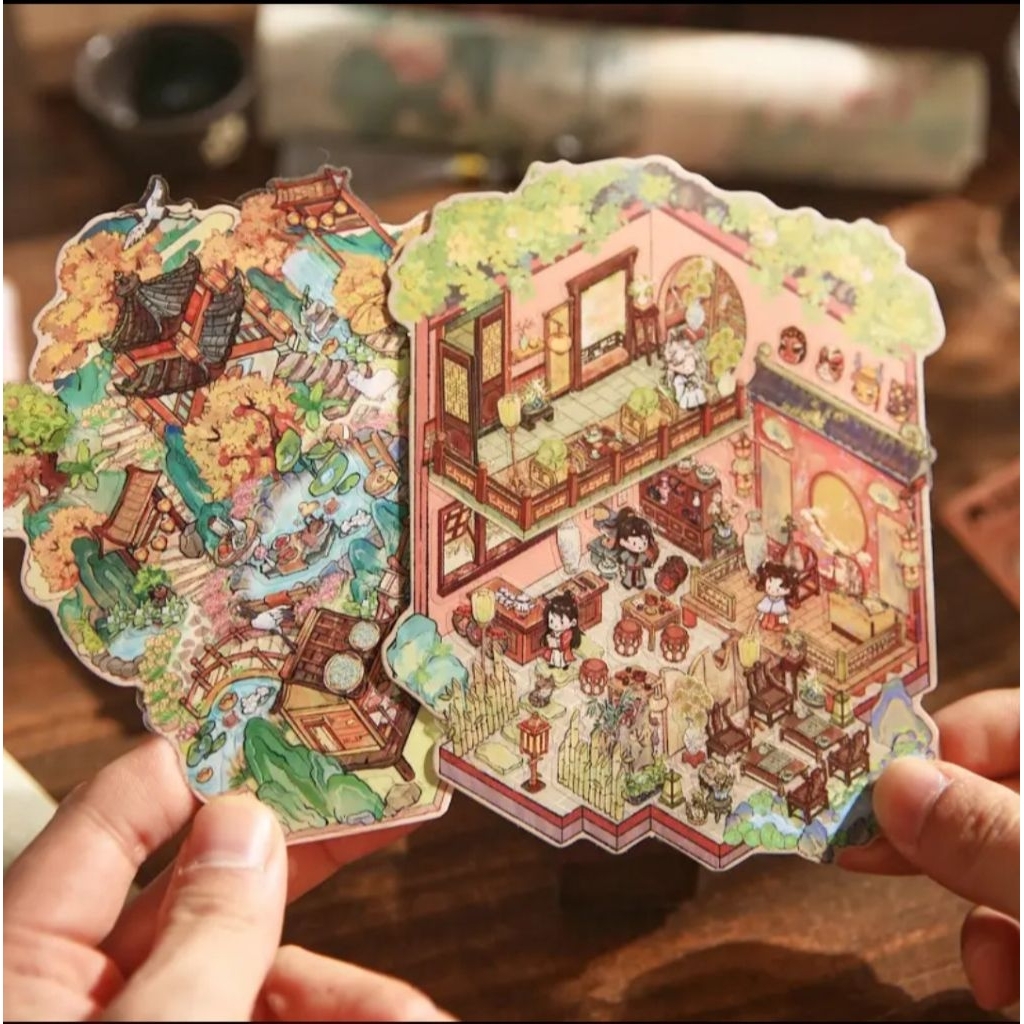 sticker 3d miniatur landscape