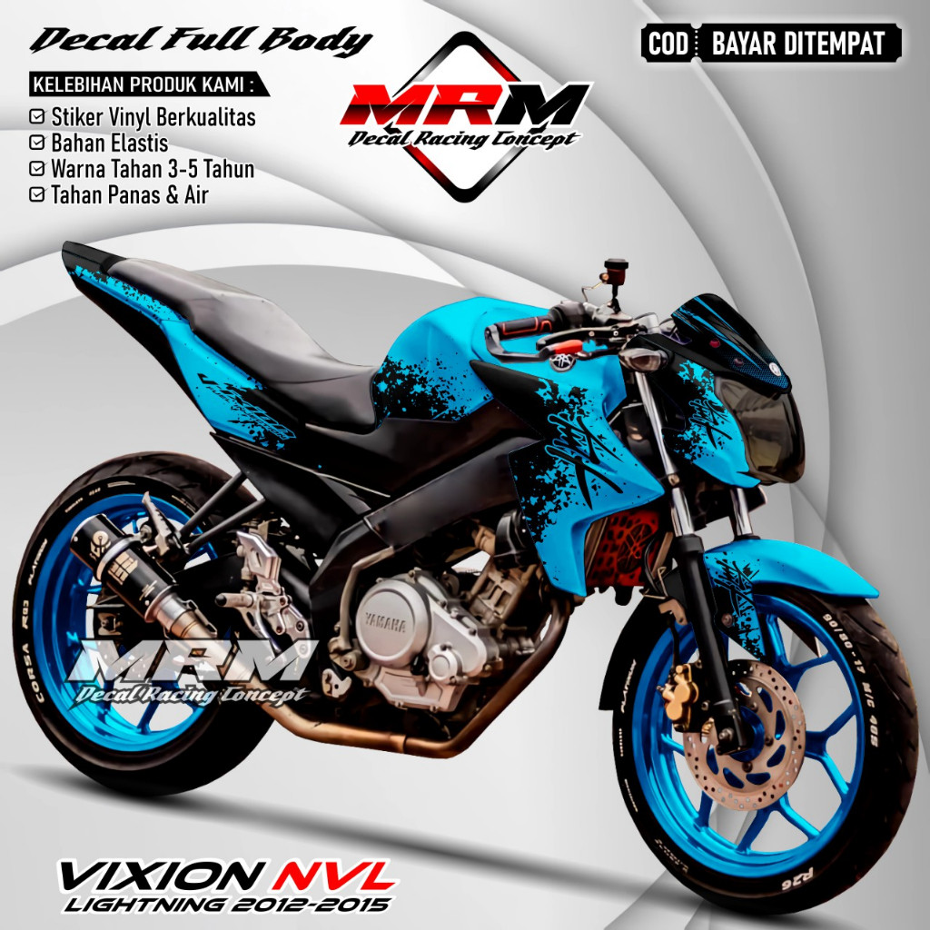 Decal Vixion New Full Body Dekal Vixion NVL Full Body Stiker Vixion Lightning 2012-2015 Fullbody Mot