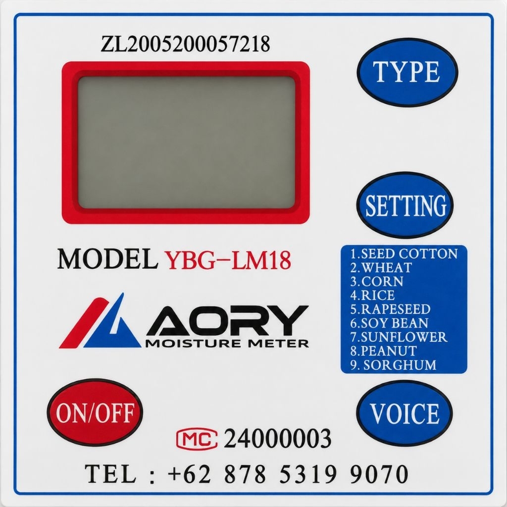 LM-18 AORY MOISTURE METER (Tester jagung, beras, kopi, kacang2an, dll.)
