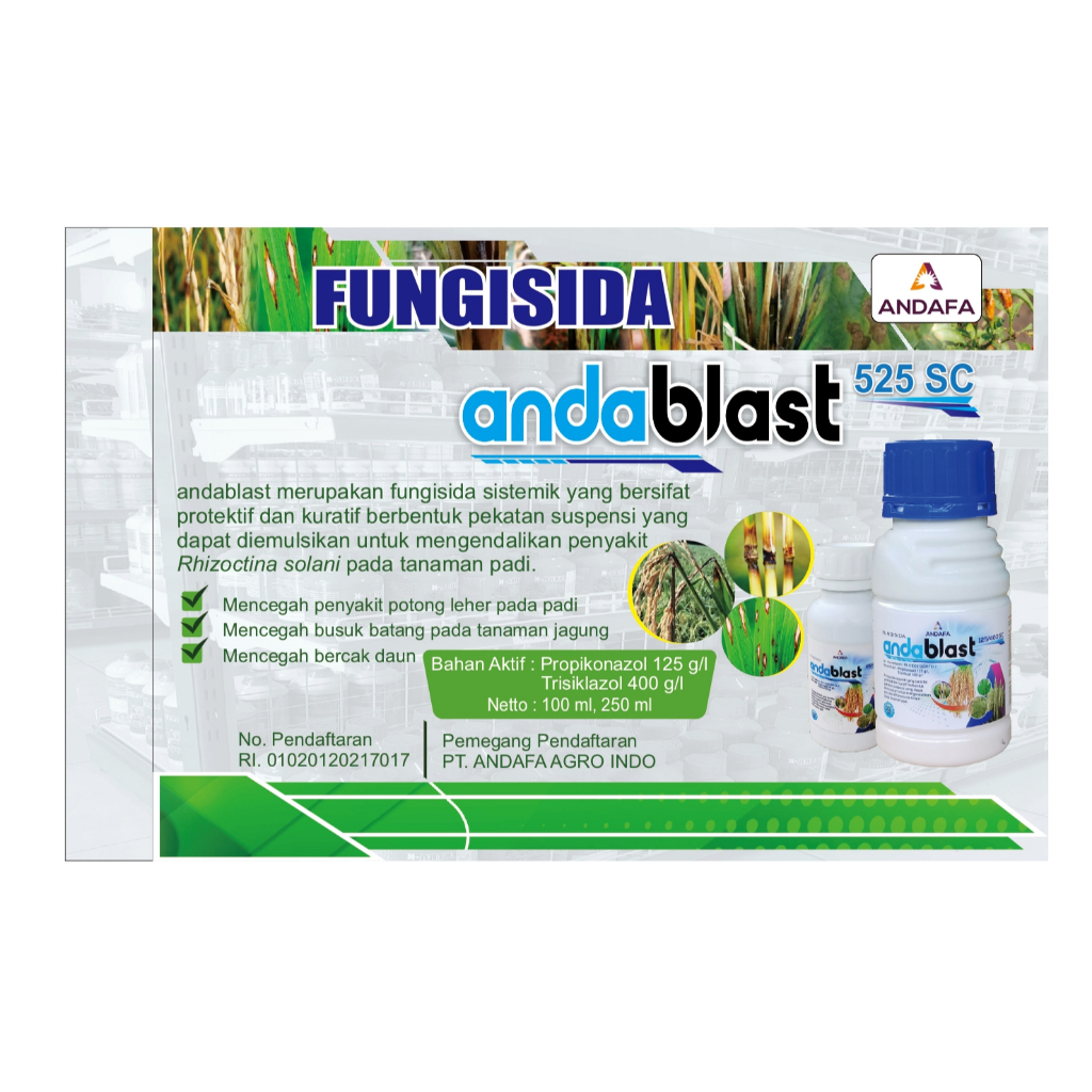 Anda Blast 250ml Fungisida Obat Pertanian Padi Obat Hama Padi Blas Obat Tanaman Padi Blast Obat Daun