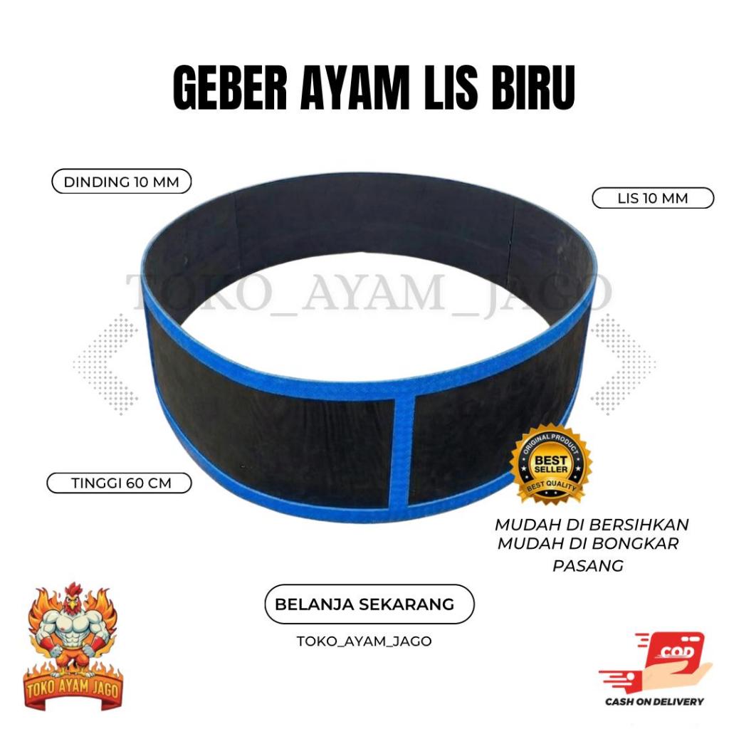 Ring Geber Ayam Aduan Ayam  Spon Tebal 20 mm Warna List Biru