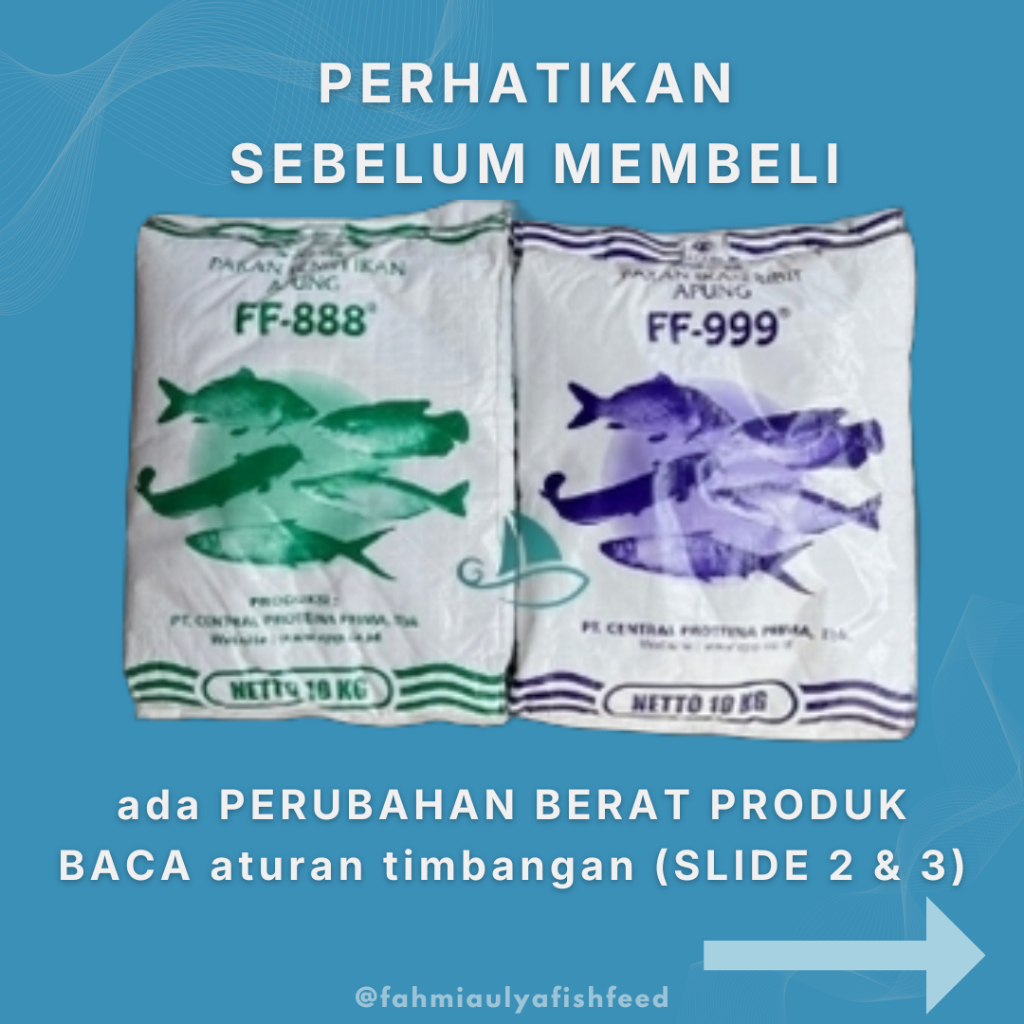 PAKAN BENIH IKAN FF-888 (250 gr - 1 kg) Pakan Ikan Bibit Apung