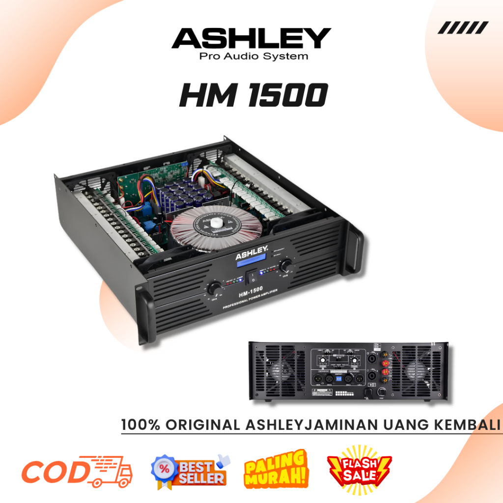 Power Ashley HM 1500 2 Channel Power Amplifier 1500 Watt