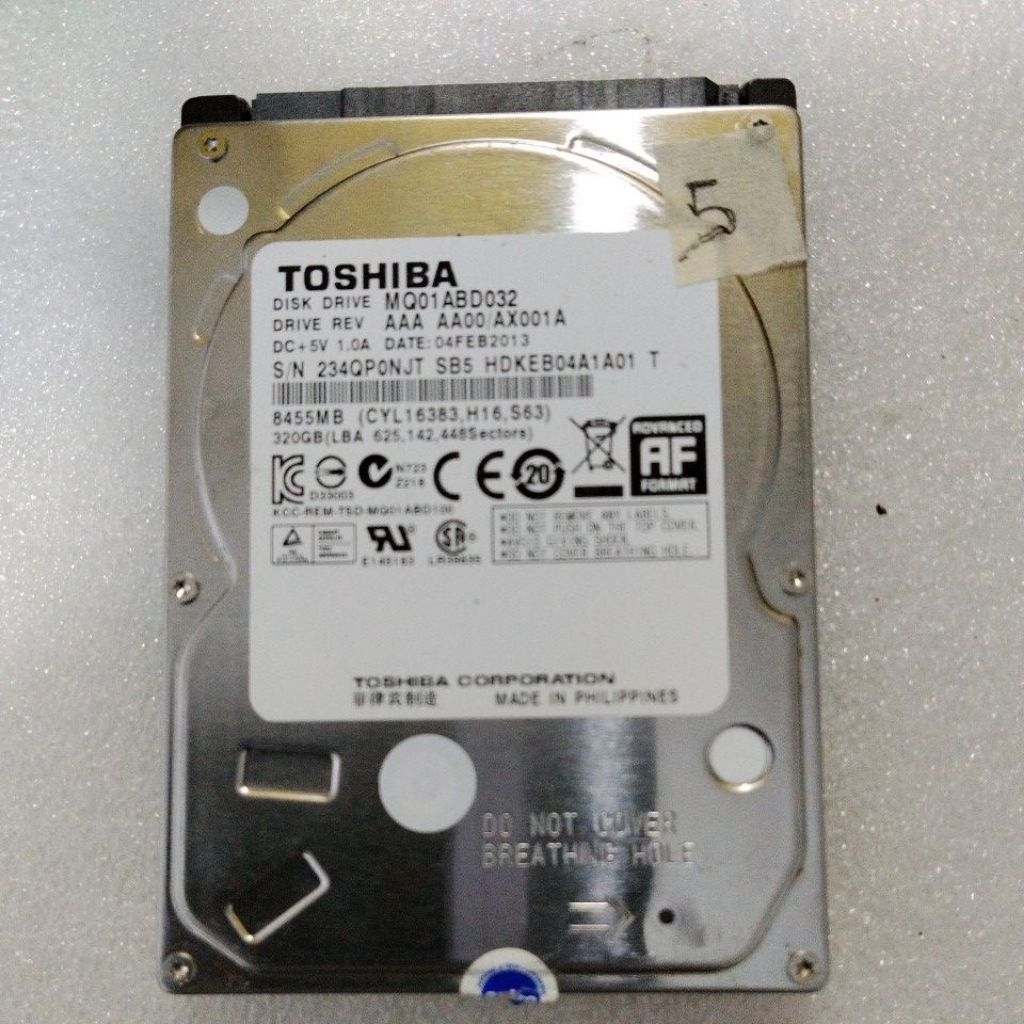 harddisk laptop rusak merk toshiba