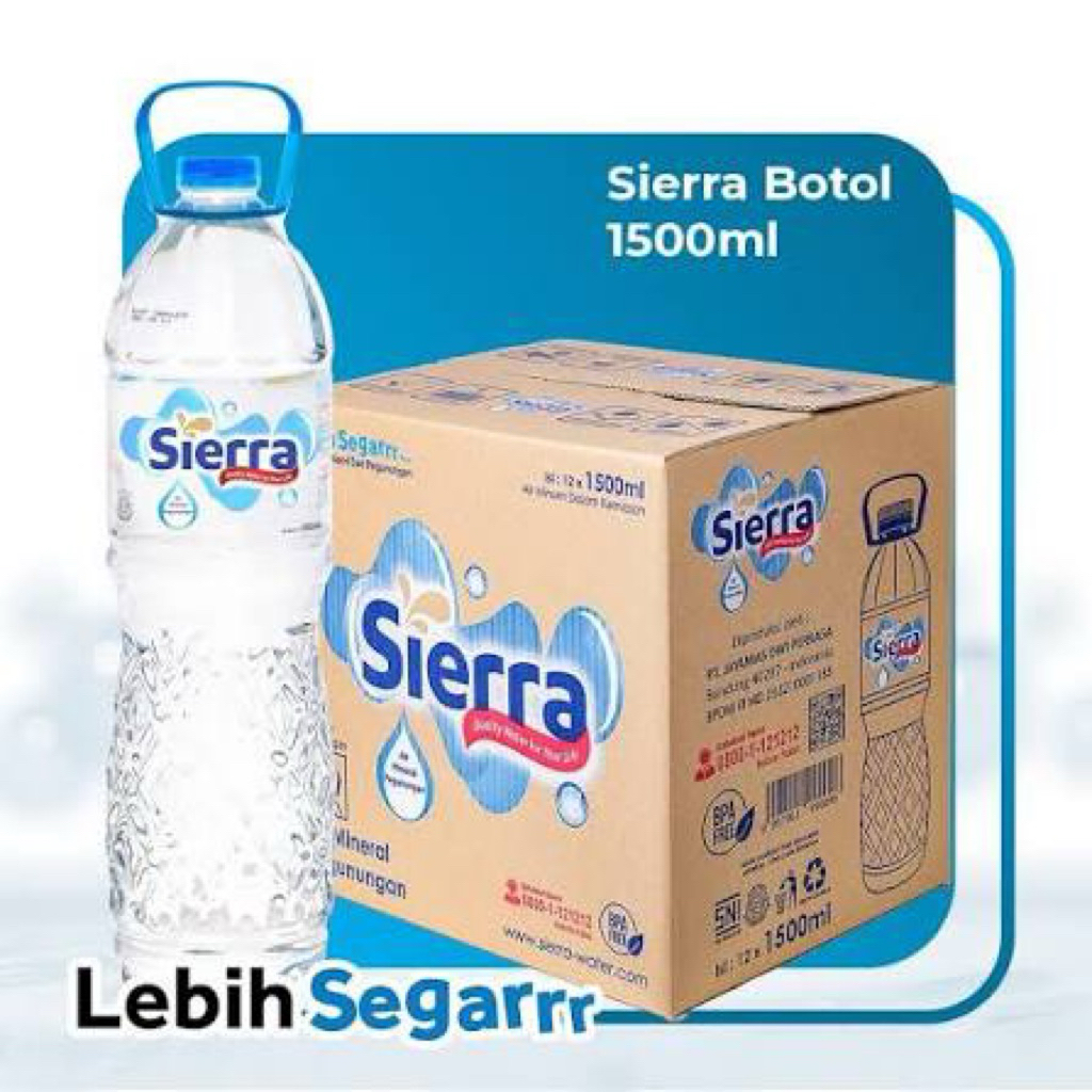 Sierra Botol Minuman 1500ml - Botol Air Mineral 1500ml untuk Minuman dan Makanan - Water, Food