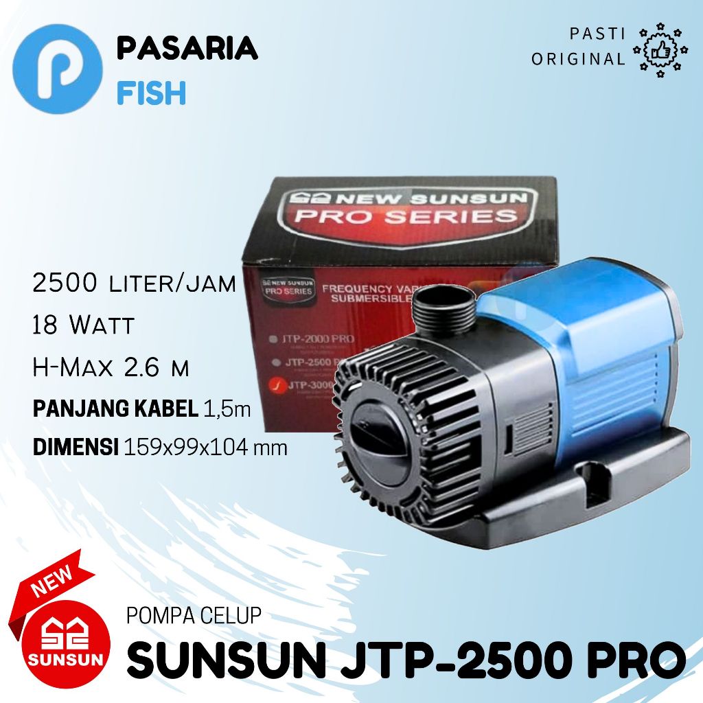 Pompa Celup Kolam Sunsun JTP 2500 PRO 2500 Liter Hemat Listrik