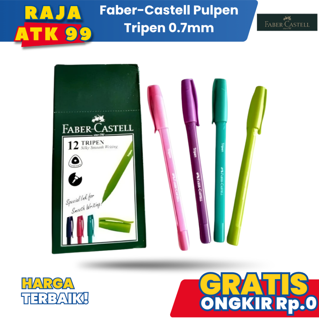 Faber-Castell Pulpen Tripen 0.7mm Mix Barel Tinta Hitam - Satuan
