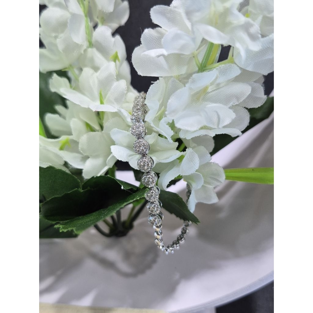 gelang berlian eropa mas putih 750