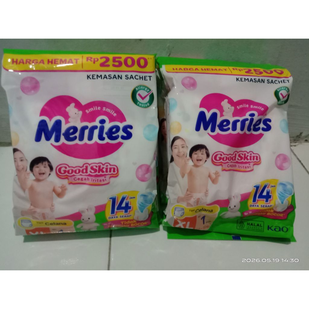 Merries xl suchet isi 6 (2 renceng)