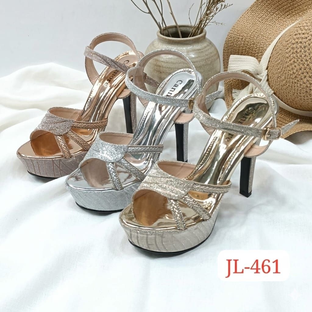 Sepatu Heels Wanita Pesta Canmore  Premium Glitter Tinggi 10cm Best Quality