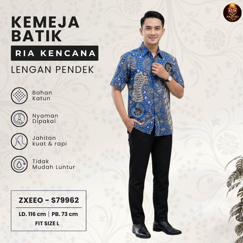 Baju Batik Pria Lengan Pendek Premium Kemeja Batik Solo Modern Motif Terbaru | Ria Batik Solo