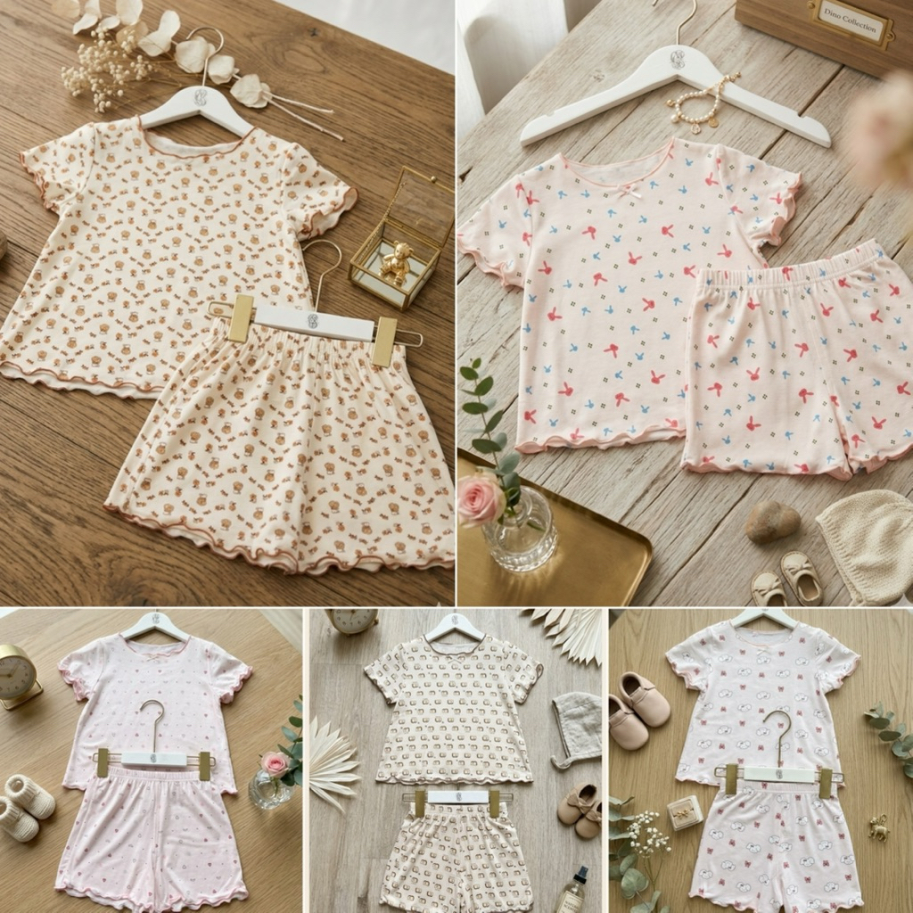 Tencel Home Set/ Setelan Rumah Tencel Anak/ Setelan Tencel Anak Perempuan