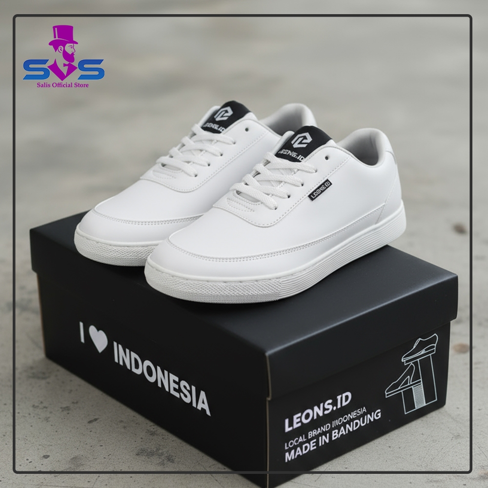 Sepatu Sneakers Pria Casual ORIGINAL LK001 Full White