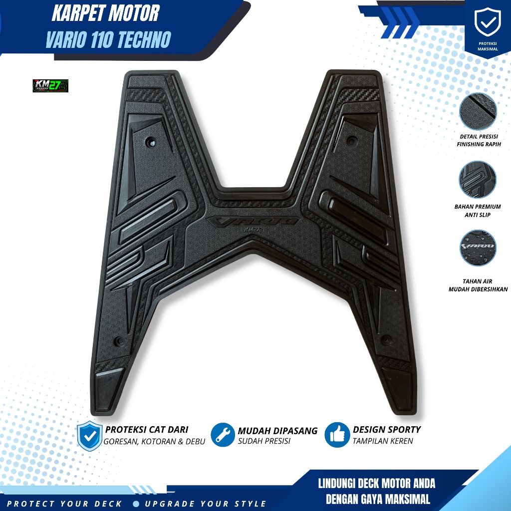 KM272 Aksesoris Motor Vario Techno 110 Full Karet Premium | Karpet Motor Vario Techno 110 Anti licin
